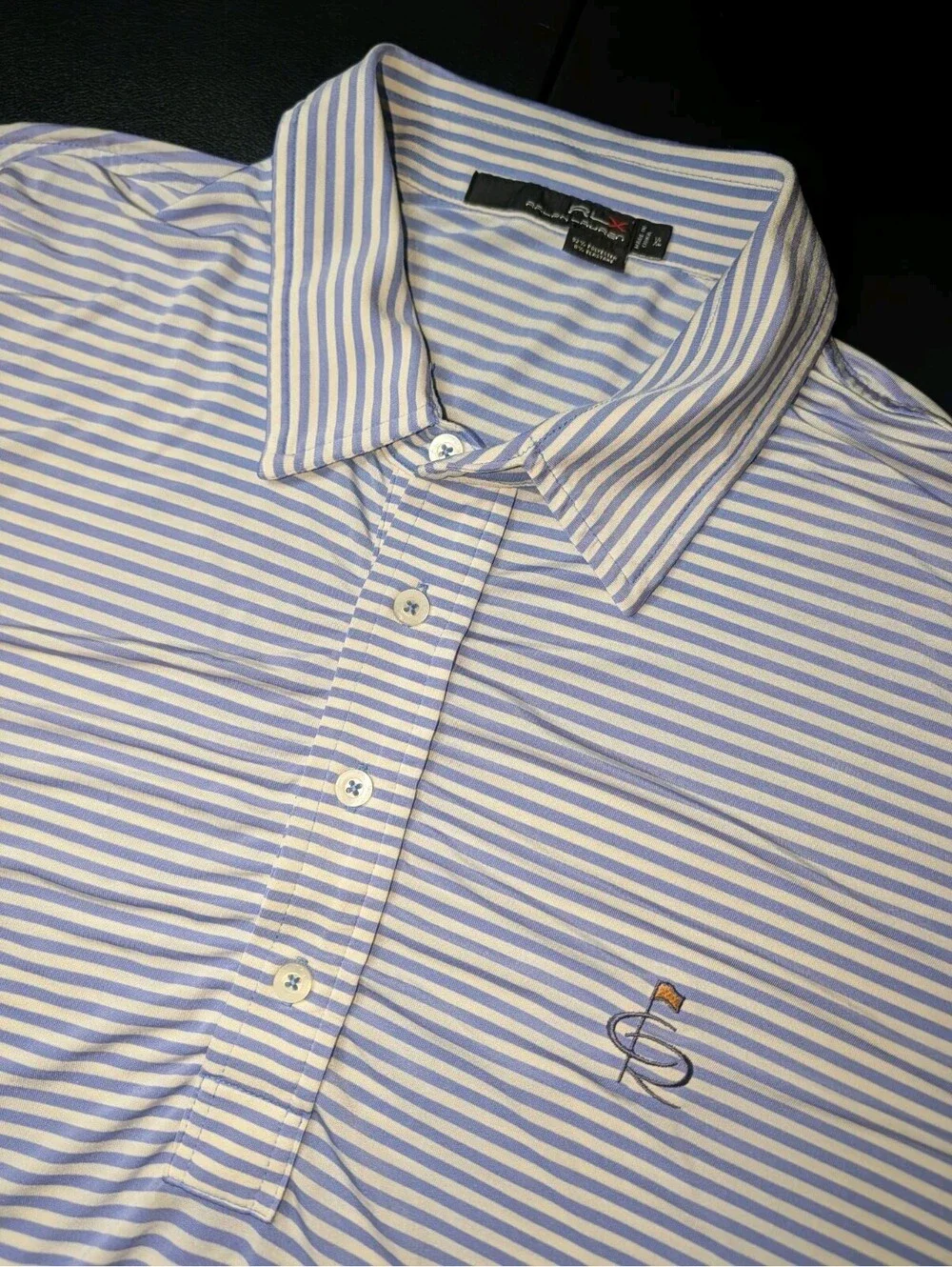 Ralph Lauren RLX Golf Polo Champions Retreat Blue White Stripe XL